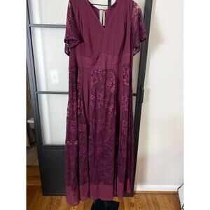 torrid burgundy maxi dress Elegant Tatum Maxi Dress in Mauve main image 0